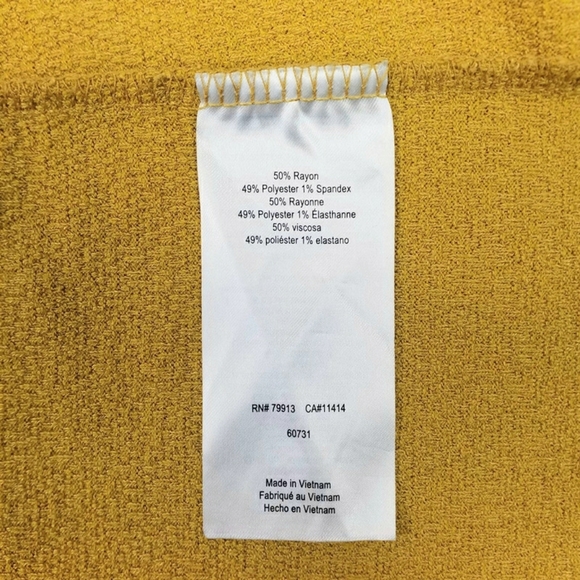 A Pea In The Pod Mustard Gold Short Sleeve Tie Front Maternity Top Womens Medium - Picture 7 of 11